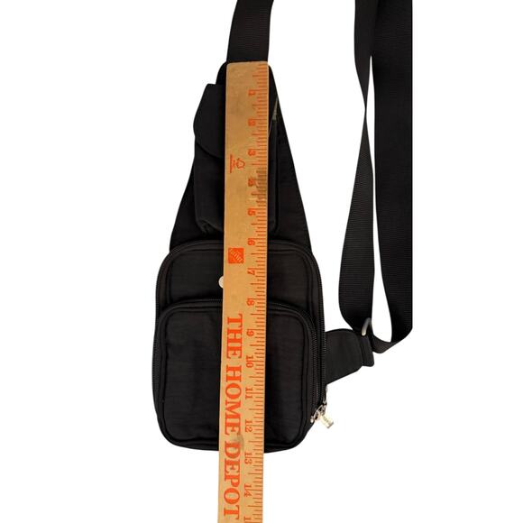 Baggallini Uptown Hudson Black Nylon Sling Crossbody Bag Adjustable Strap - Picture 7 of 11